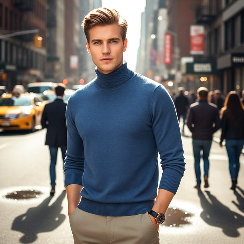 Premium Kaschmirpulli Herren Einfarbig