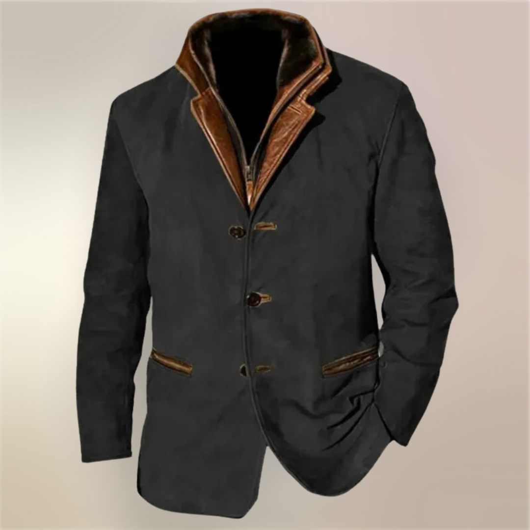 Victor | Vintage-Suede-Jacke mit Lederdetails