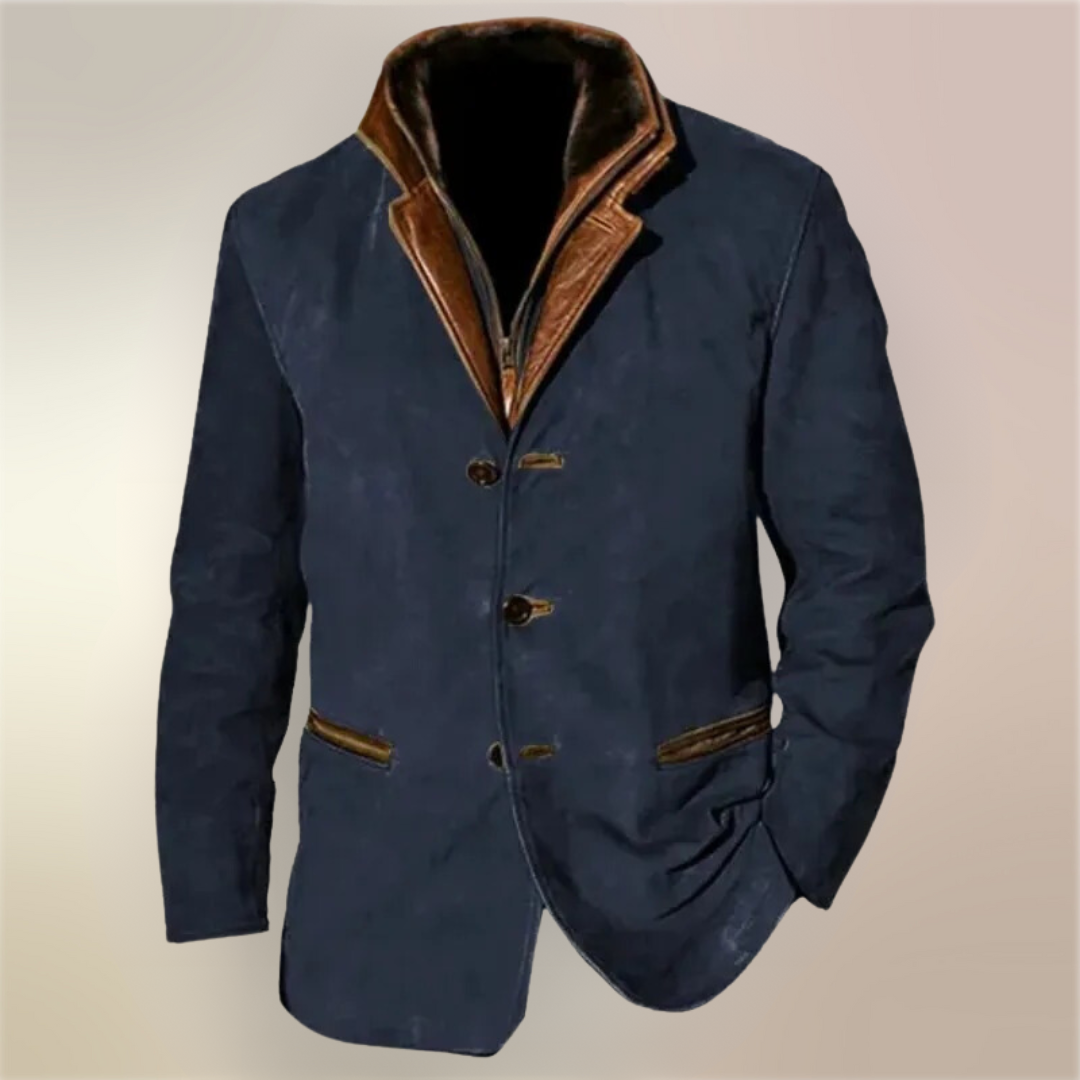 Victor | Vintage-Suede-Jacke mit Lederdetails