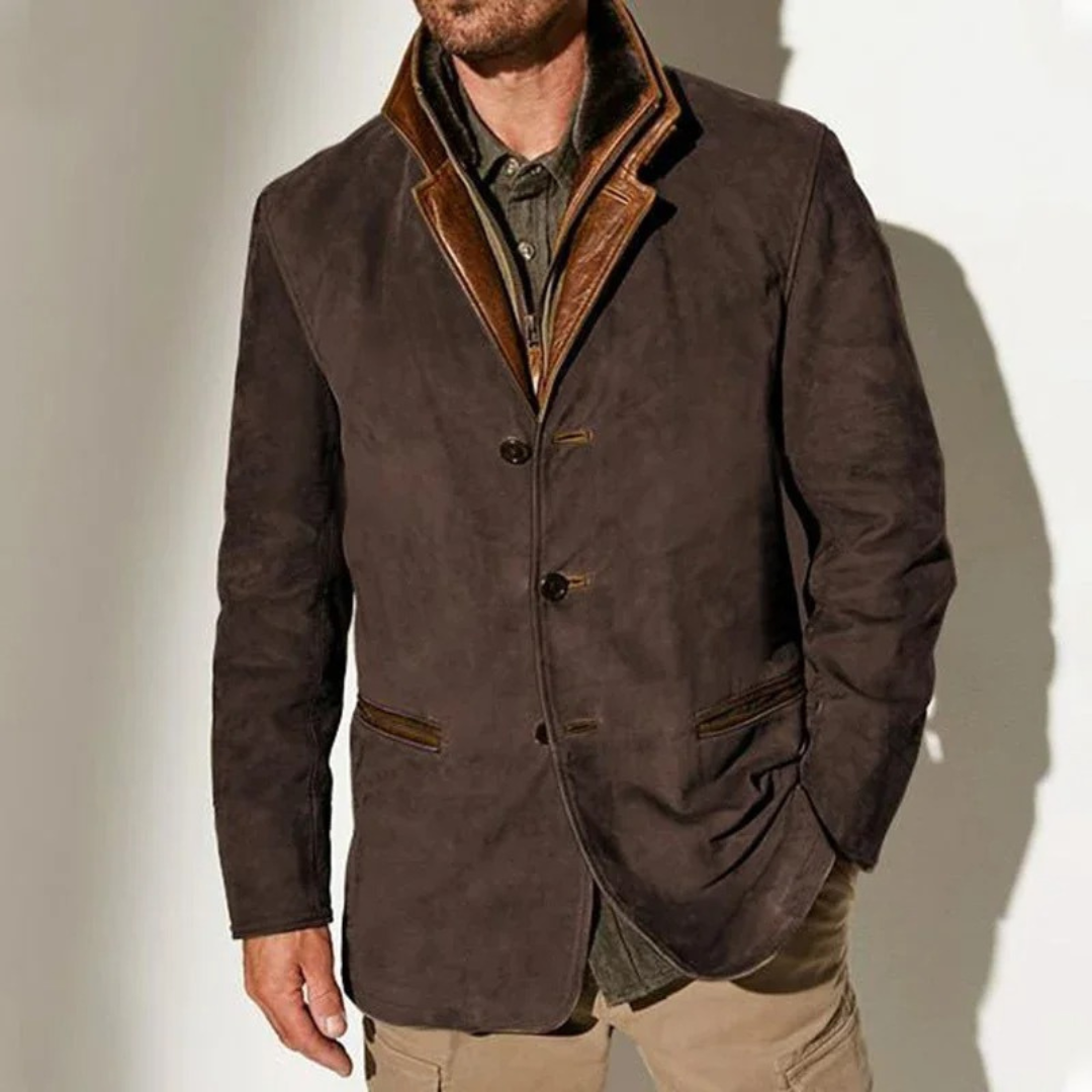 Victor | Vintage-Suede-Jacke mit Lederdetails