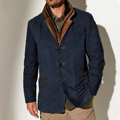 Victor | Vintage-Suede-Jacke mit Lederdetails
