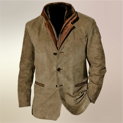 Victor | Vintage-Suede-Jacke mit Lederdetails