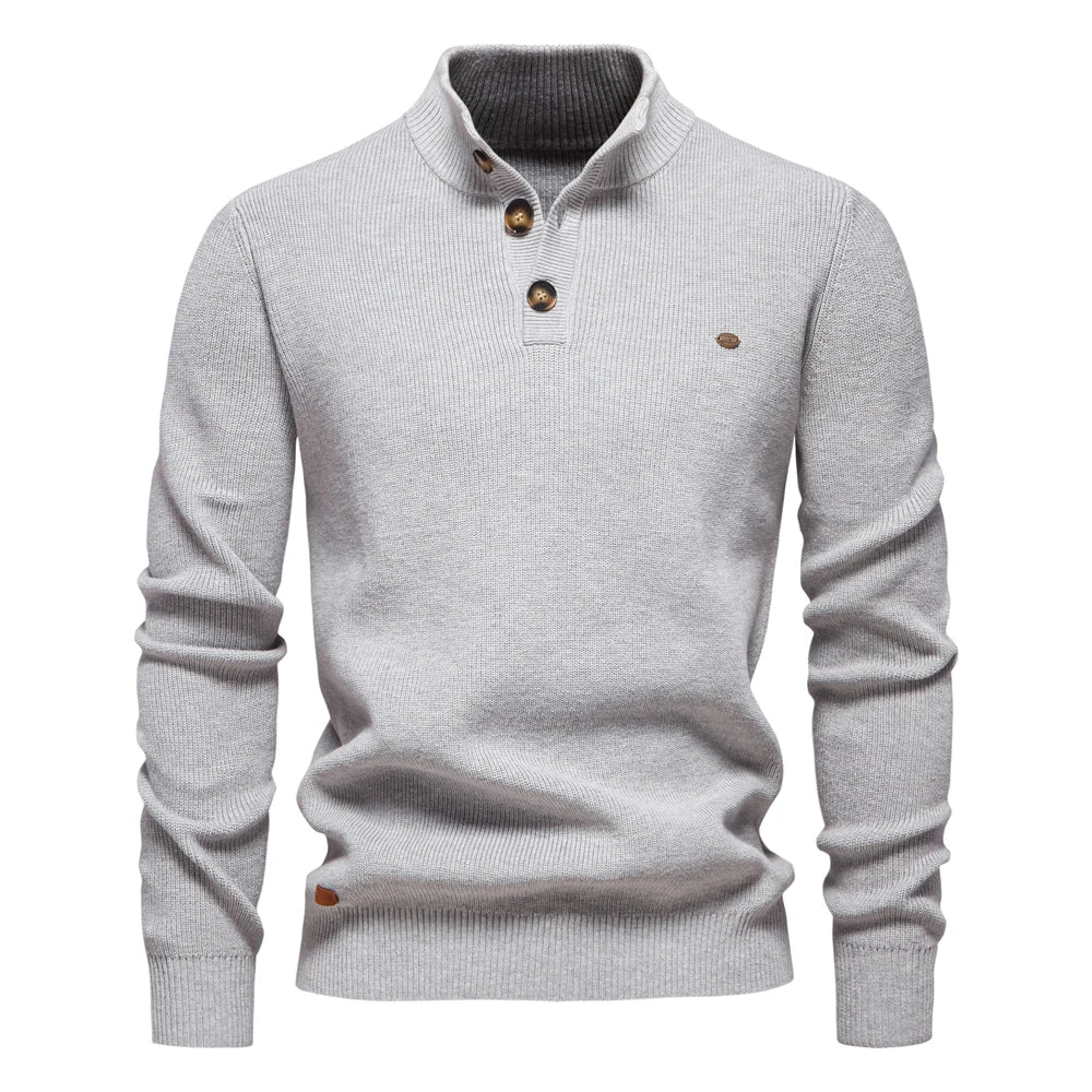 Konrad | Stilvoller Herrenpullover mit Knopfdesign