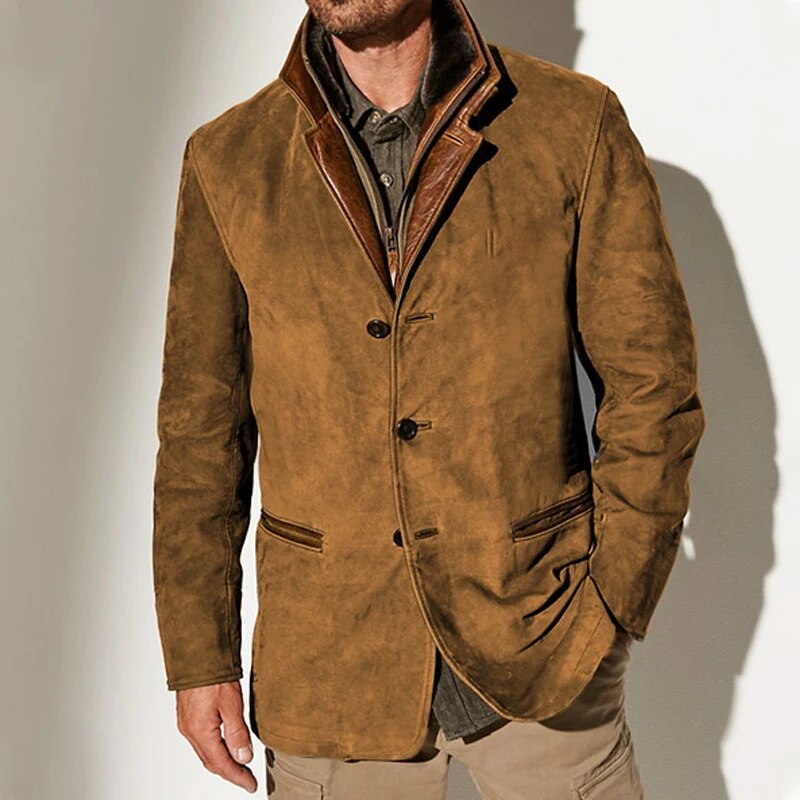 Victor | Vintage-Suede-Jacke mit Lederdetails