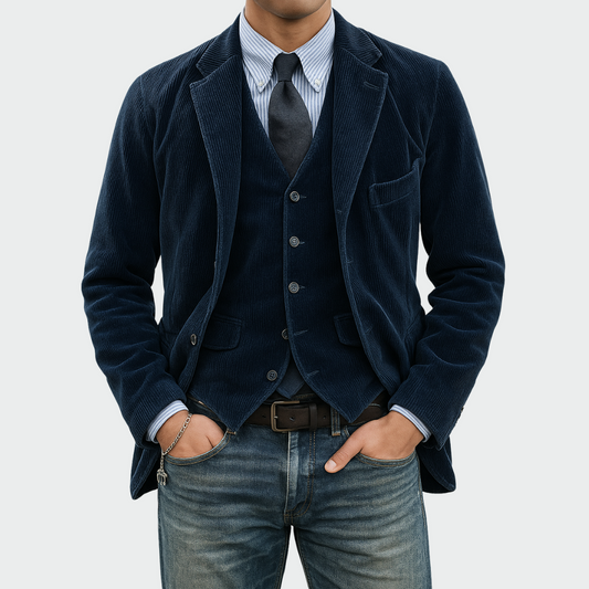 London | Komplettset: Blazer und Weste aus Samt